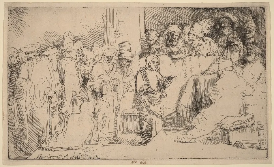 Christ Disputing with the Doctors: a Sketch by Rembrandt van Rijn