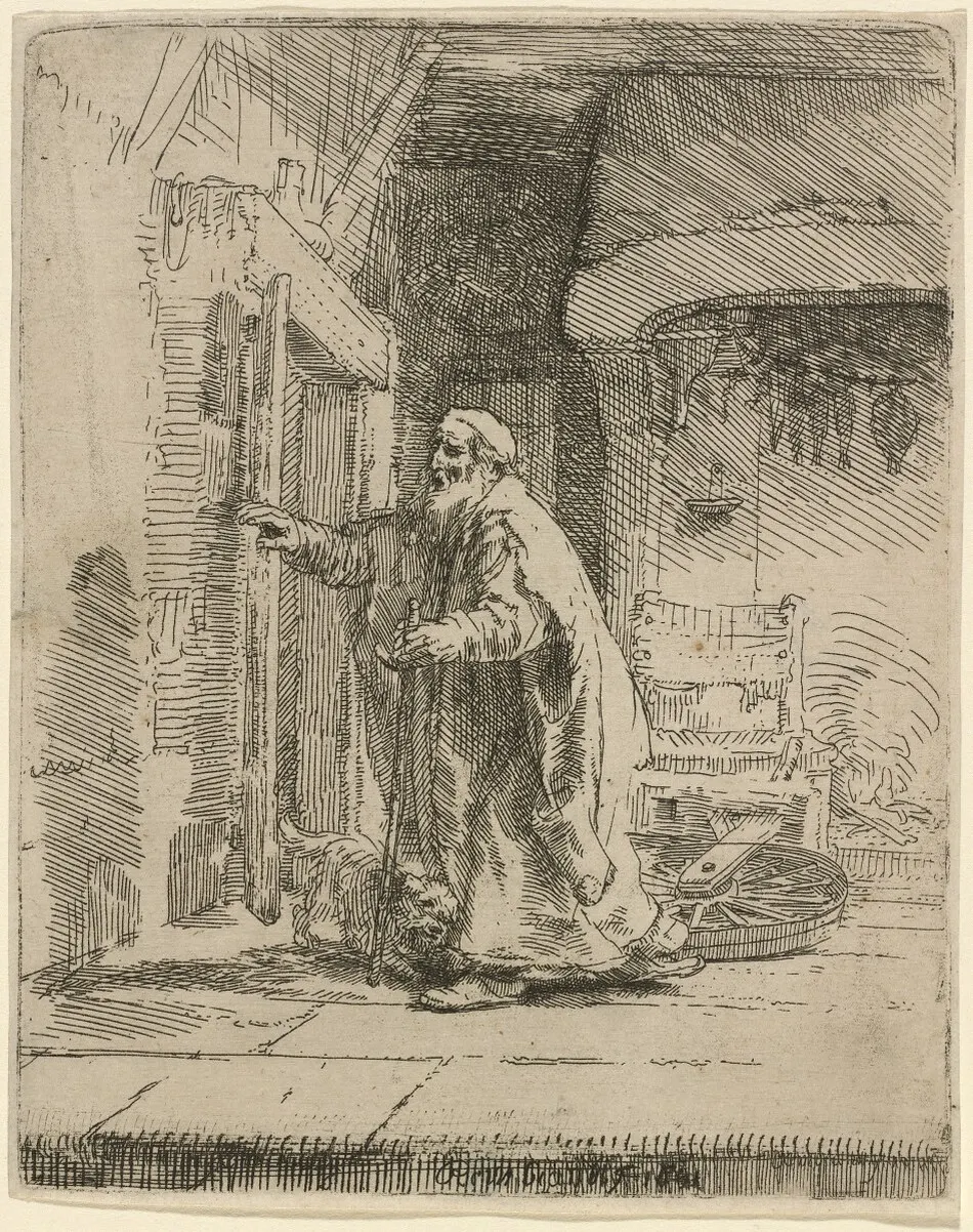 The Blindness of Tobit: the Larger Plate by Rembrandt van Rijn