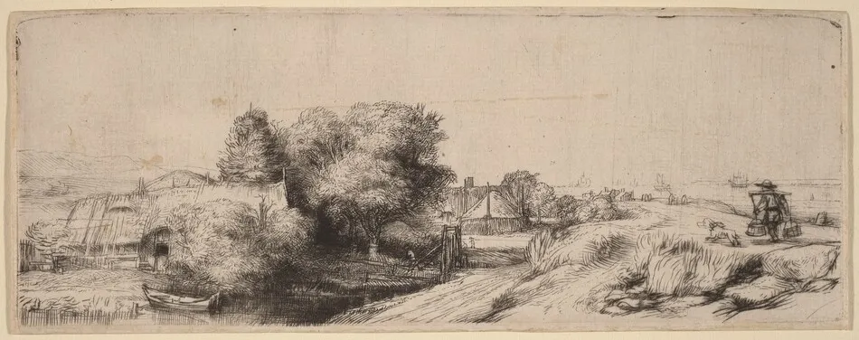 Landscape with a Milkman by Rembrandt van Rijn