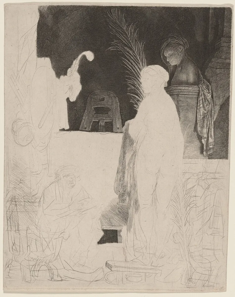 The Artist Drawing from the Model by Rembrandt van Rijn