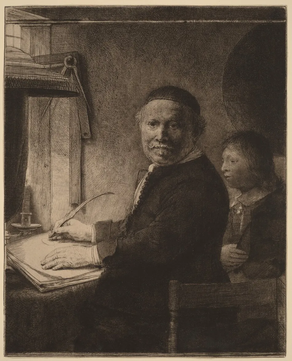 Lieven Willemsz van Coppenol: the Smaller Plate by Rembrandt van Rijn