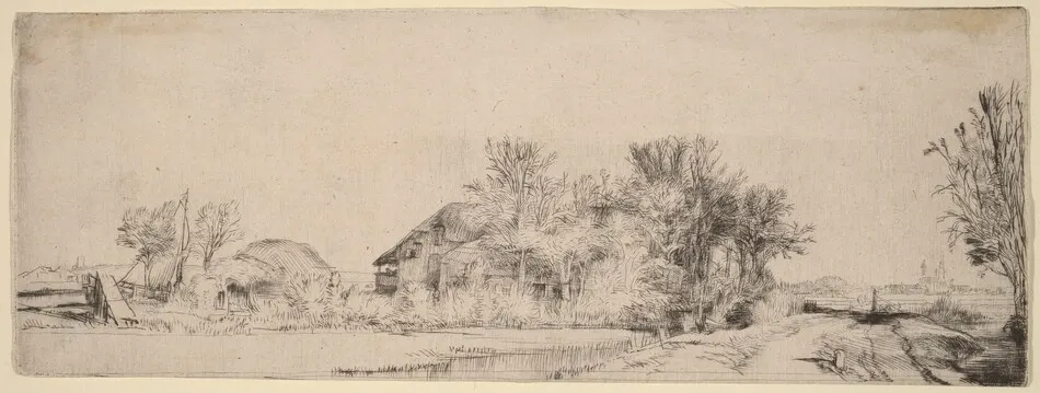 Landscape with a Road beside a Canal by Rembrandt van Rijn