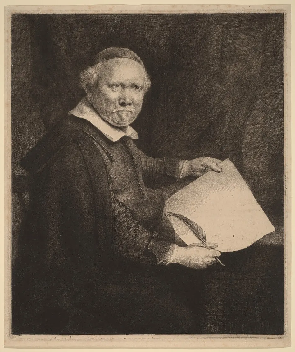Lieven Willemsz van Coppenol: the Larger Plate by Rembrandt van Rijn
