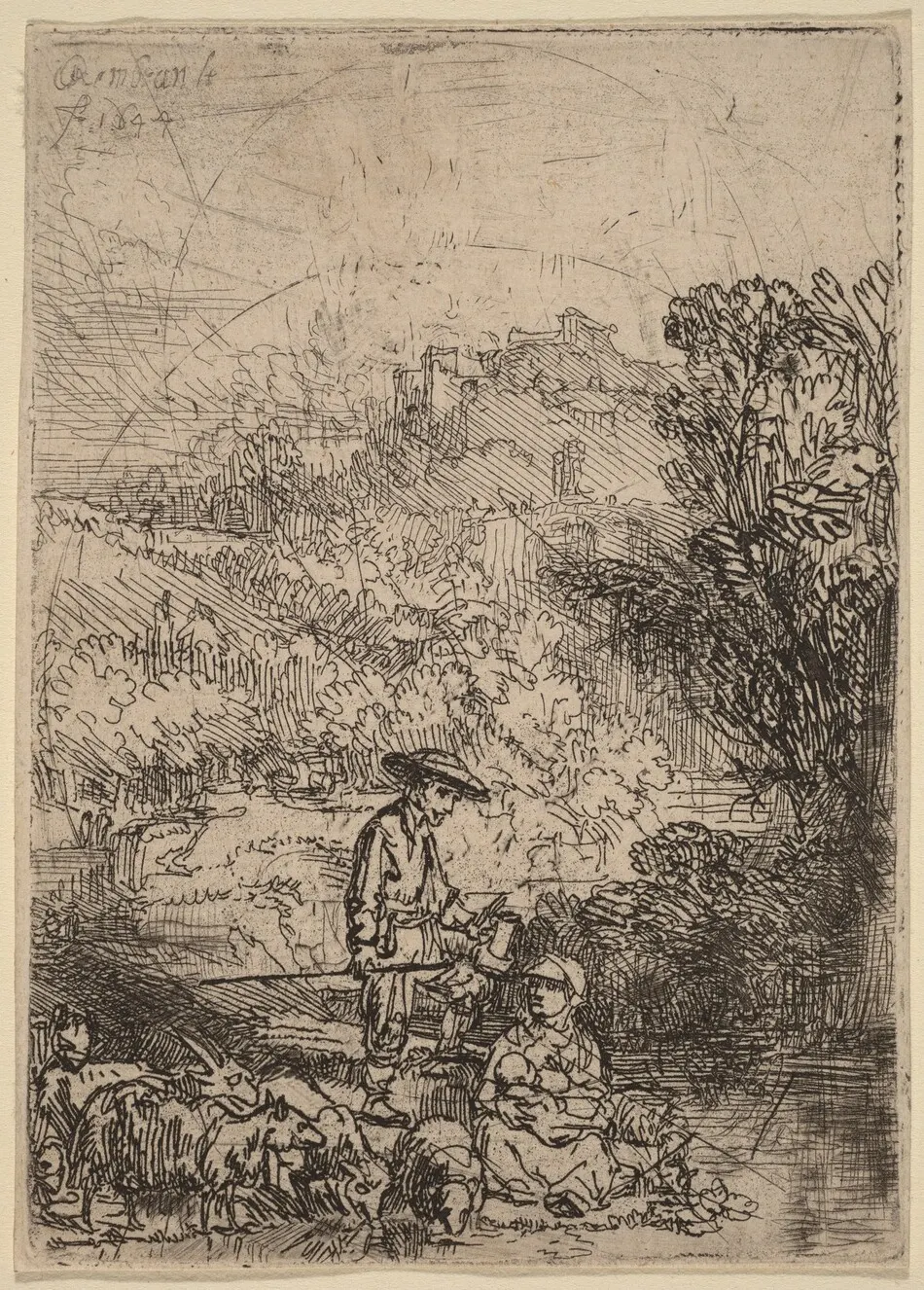 The Shepherd and His Family by Rembrandt van Rijn