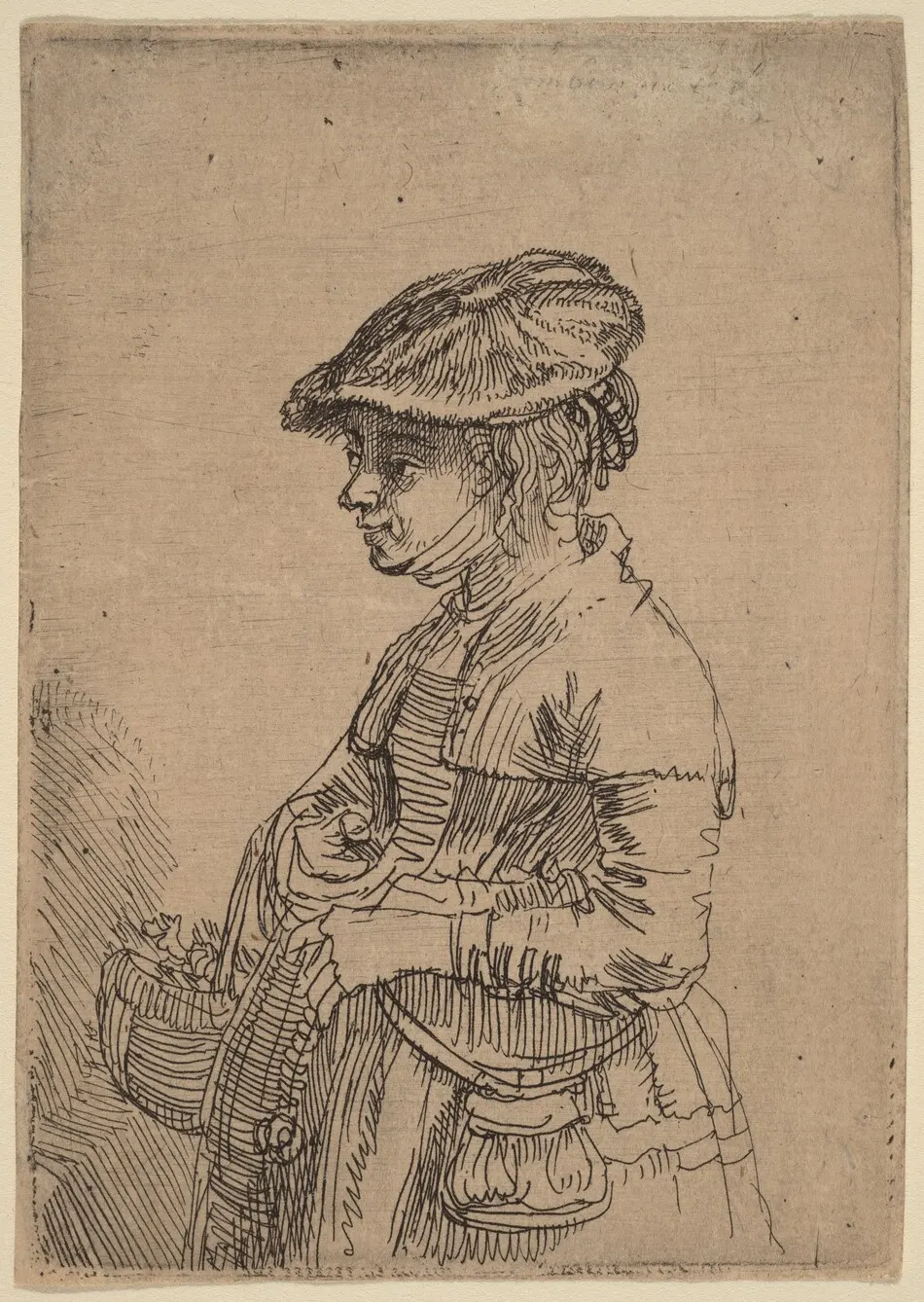 Girl with a Basket by Rembrandt van Rijn