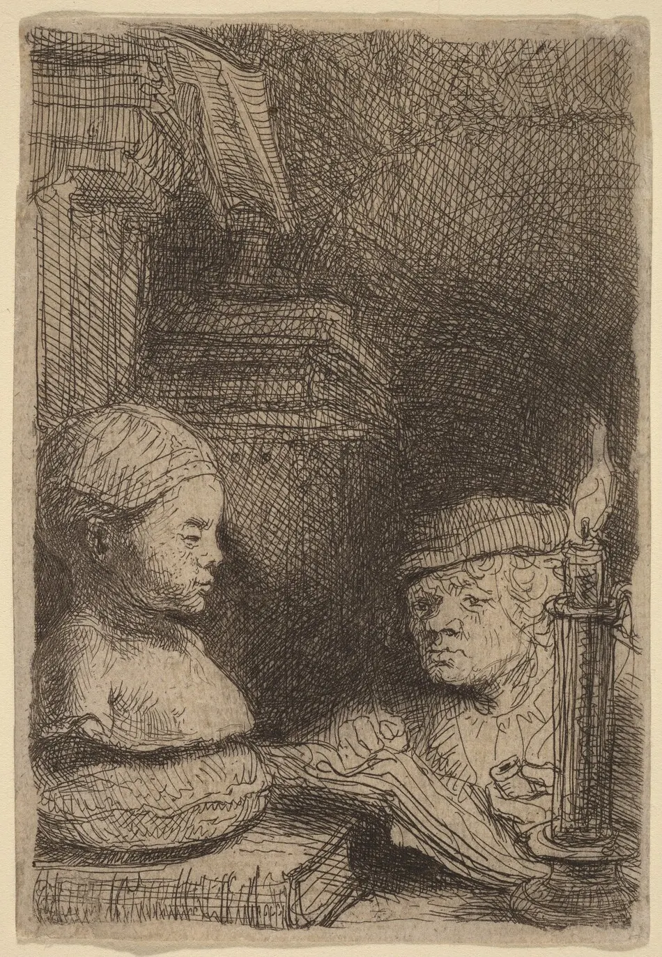 Man Drawing from a Cast by Rembrandt van Rijn