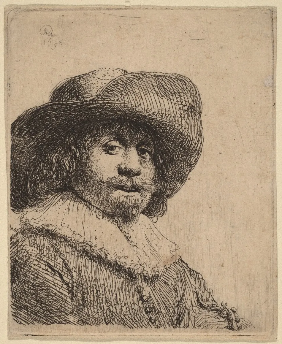 Man in a Broad-Brimmed Hat by Rembrandt van Rijn